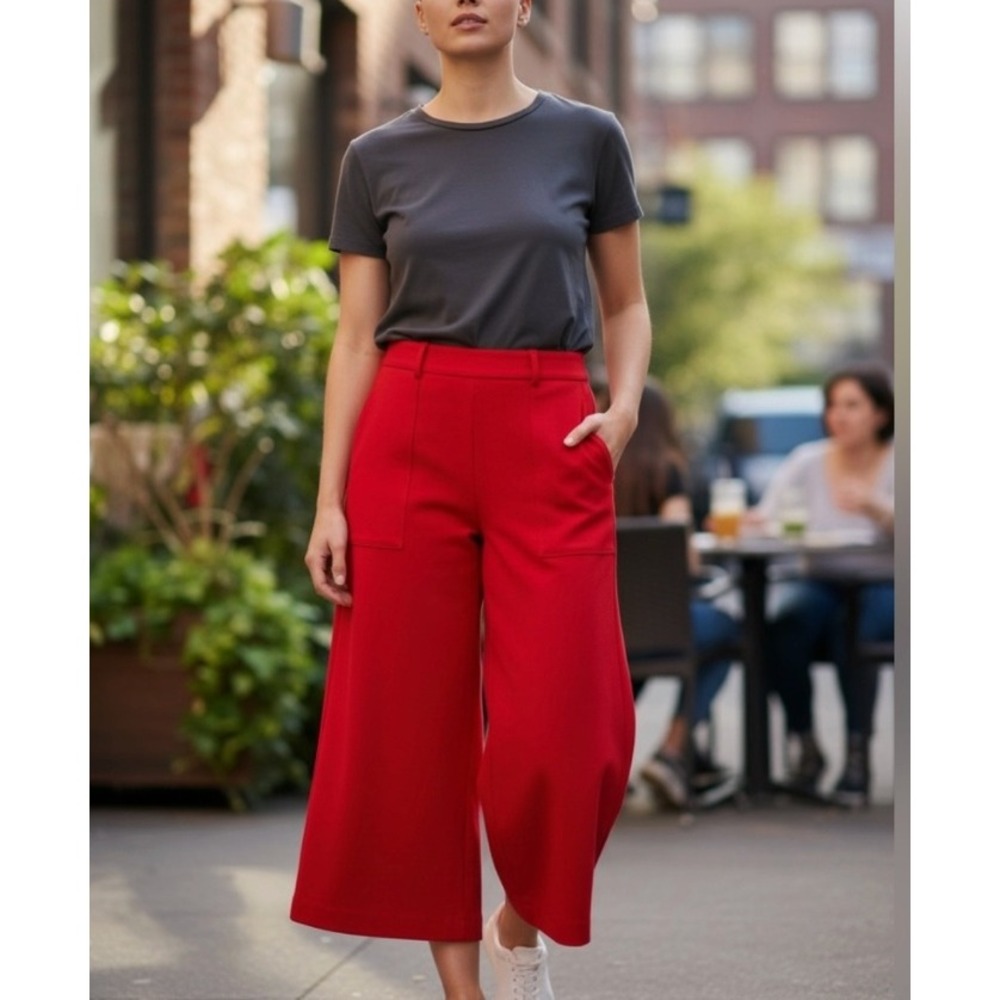 MSGM High Waist Wool Culottes‎ 44 (L) Red
